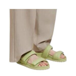 GIA x Pernille Double Strap Sandals Women’s 9 Green Leather Slip On Casual Shoes